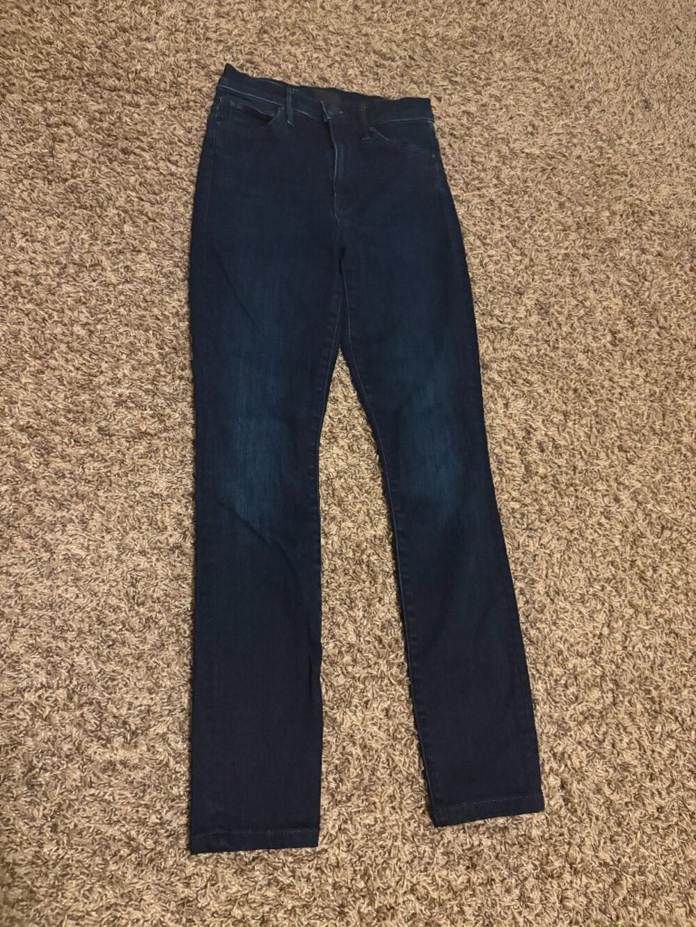 Mother Jeans The Super Swooner Size 25 Dark Blue Denim Zip Fly Skinny Pockets